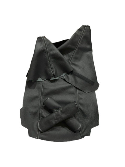 Leather Console Armrest Shift E-Brake Door Handle Cover For Chevy Corvette C5 1997-2004-0