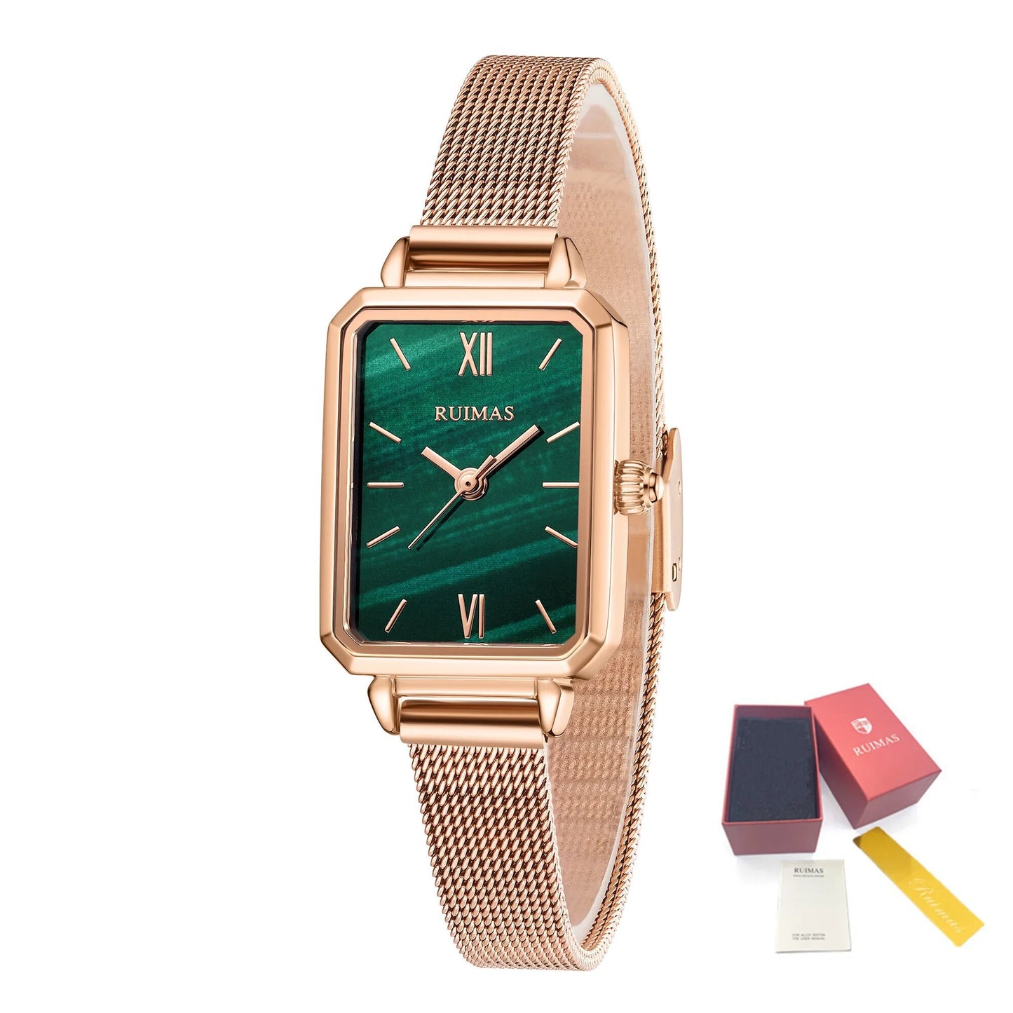 RUIMAS Luxury Ladies Watch Steel Strap Women Bracelet Clocks Leather Band Famale Wristwatch Dress Watches Reloj Mujer 329-12