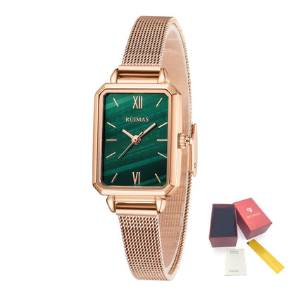 RUIMAS Luxury Ladies Watch Steel Strap Women Bracelet Clocks Leather Band Famale Wristwatch Dress Watches Reloj Mujer 329-12