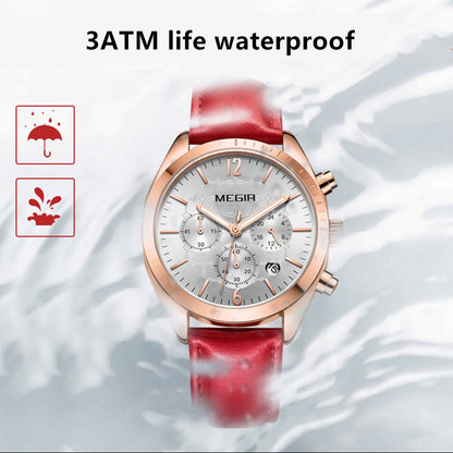 MEGIR Fashion Women Watches Luxury Ladies Casual Wristwatches Leather Female Quartz Bussiness Watch Dress Clock Relogio Feminino-11
