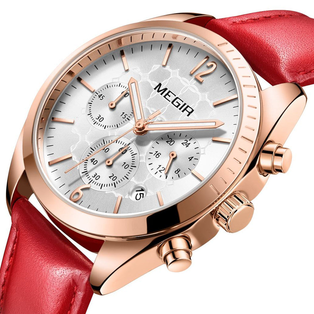 MEGIR Fashion Women Watches Luxury Ladies Casual Wristwatches Leather Female Quartz Bussiness Watch Dress Clock Relogio Feminino-5