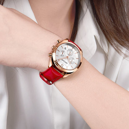 MEGIR Fashion Women Watches Luxury Ladies Casual Wristwatches Leather Female Quartz Bussiness Watch Dress Clock Relogio Feminino-1