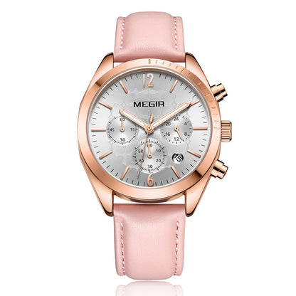 MEGIR Fashion Women Watches Luxury Ladies Casual Wristwatches Leather Female Quartz Bussiness Watch Dress Clock Relogio Feminino-6