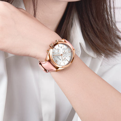 MEGIR Fashion Women Watches Luxury Ladies Casual Wristwatches Leather Female Quartz Bussiness Watch Dress Clock Relogio Feminino-4