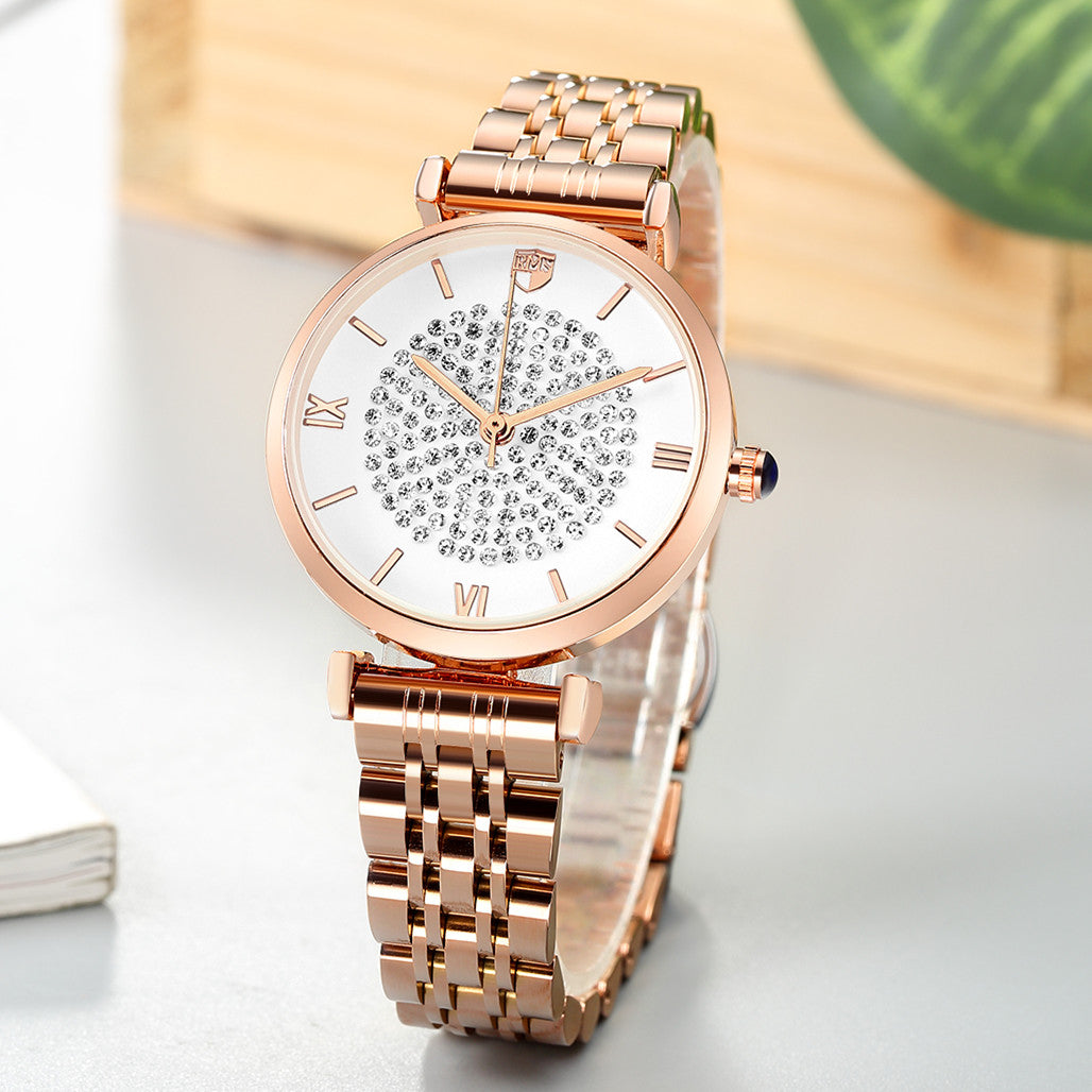 RUIMAS Fashion Women Watch Luxury Quartz Wristwatch Stainless Steel Ladies Casual Watches Dress Clock Relogio Feminino 538-3