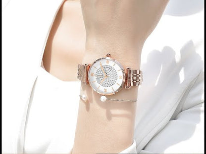 RUIMAS Fashion Women Watch Luxury Quartz Wristwatch Stainless Steel Ladies Casual Watches Dress Clock Relogio Feminino 538-8