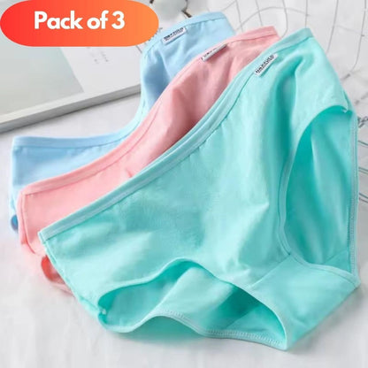 Women's Cotton Comfortable Underwear Pack of 3