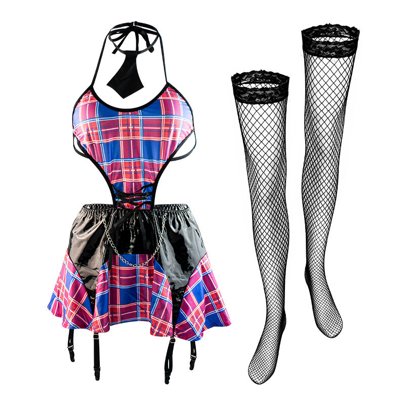 Wholesale Backless Halterneck Cheerleading Role-Play Set