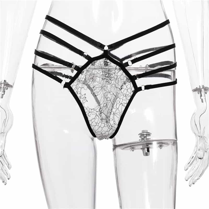 Halter Lace Bra Sexy Lingerie Set Belt Details