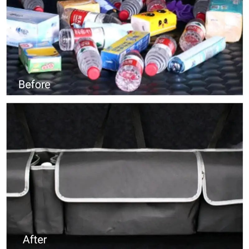 Car Back Seat Organizer Oxford Polyester Hanging Storage Bag Black-2