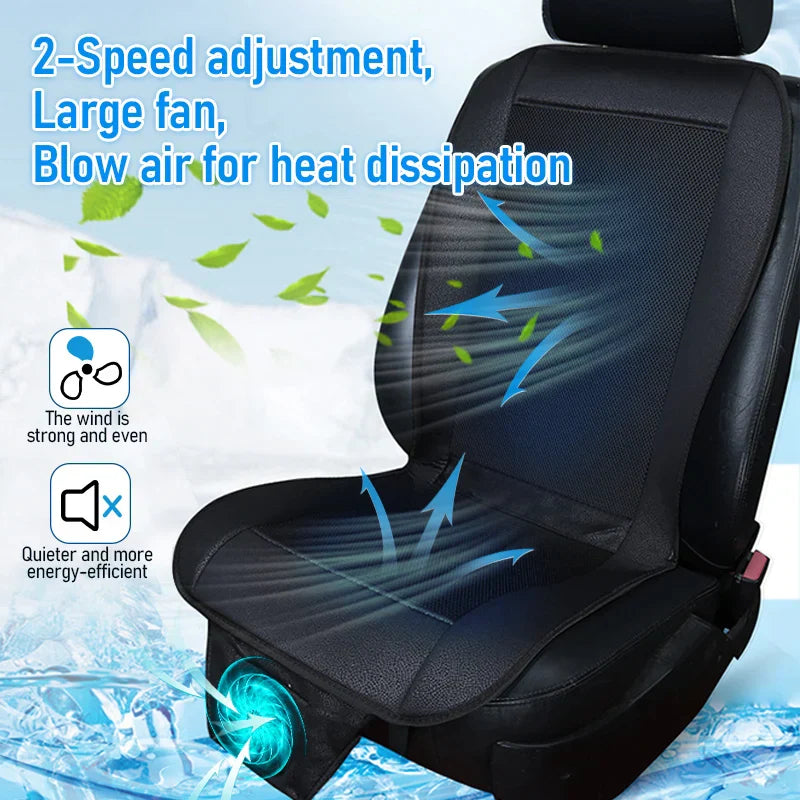 Spacer Car Cooling Seat Cushion–8-Fan Ventilation System Black-1