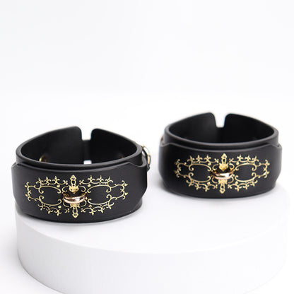 Wholesale Fox Pattern Soft Bondage Gear with Gold Plated black collar