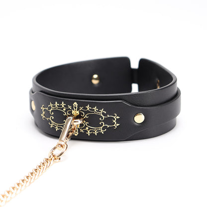 Wholesale Fox Pattern Soft Bondage Gear with Gold Plated collar dispaly
