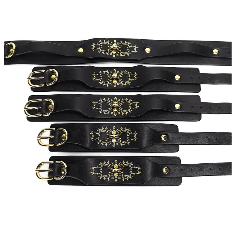 Wholesale Fox Pattern Soft Bondage Gear with Gold Plated black collar