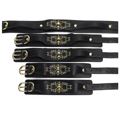 Wholesale Fox Pattern Soft Bondage Gear with Gold Plated black collar