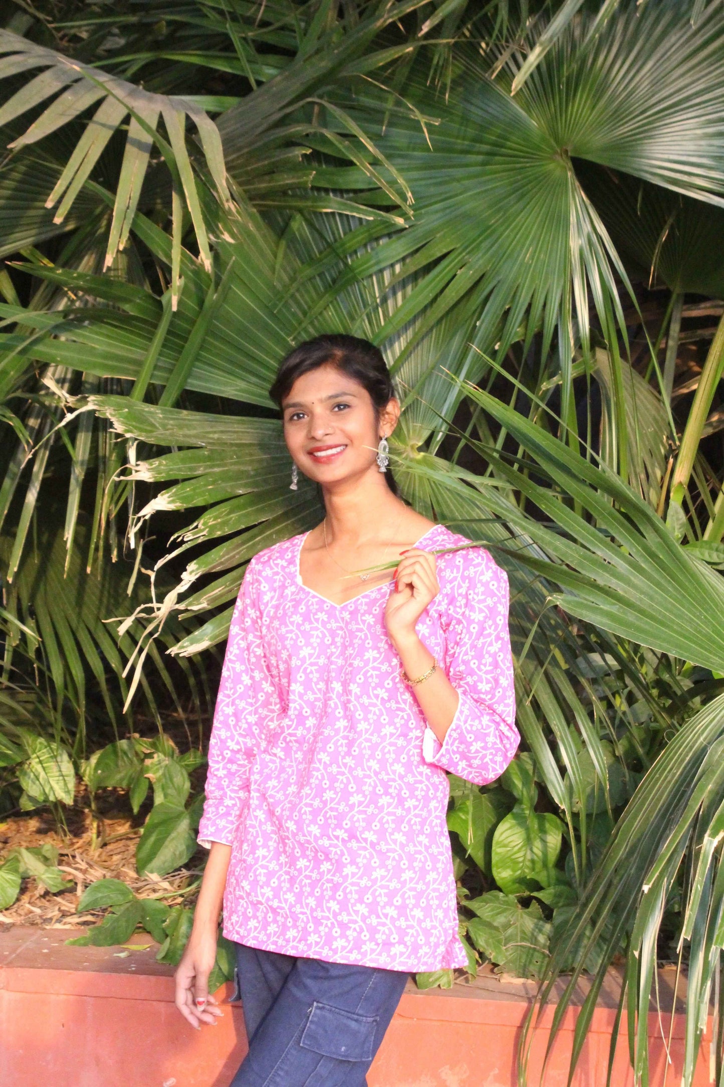 Gulbahar Pink Kurti - Stylish Printed Cotton Kurti for Everyday Wear