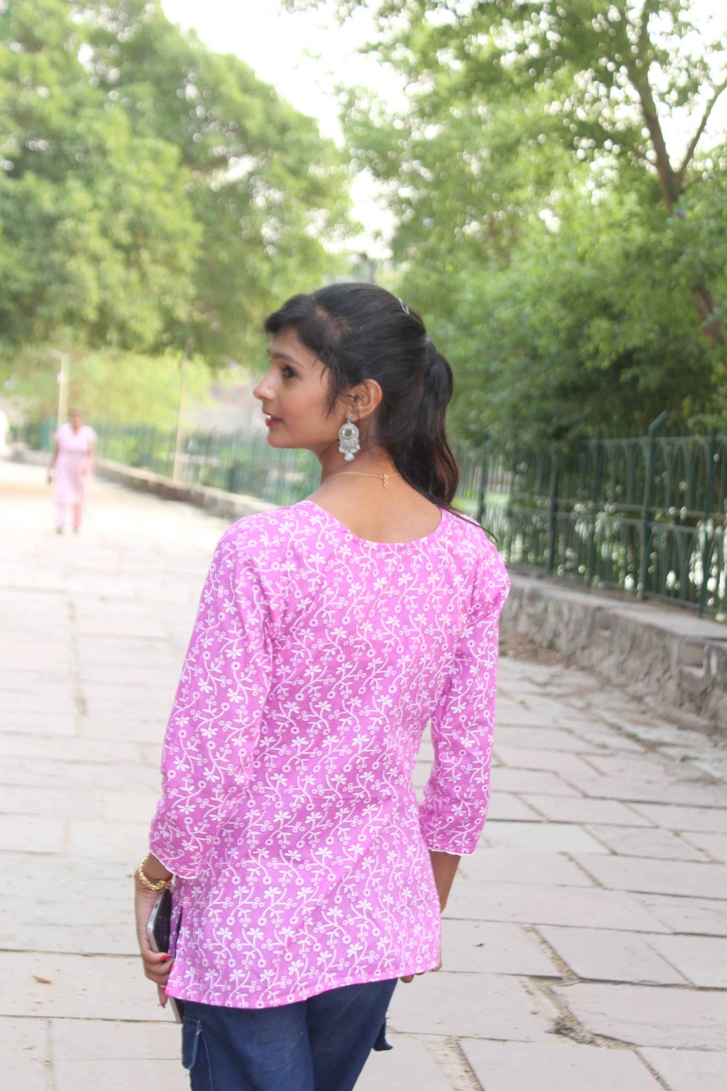 Gulbahar Pink Kurti - Stylish Printed Cotton Kurti for Everyday Wear