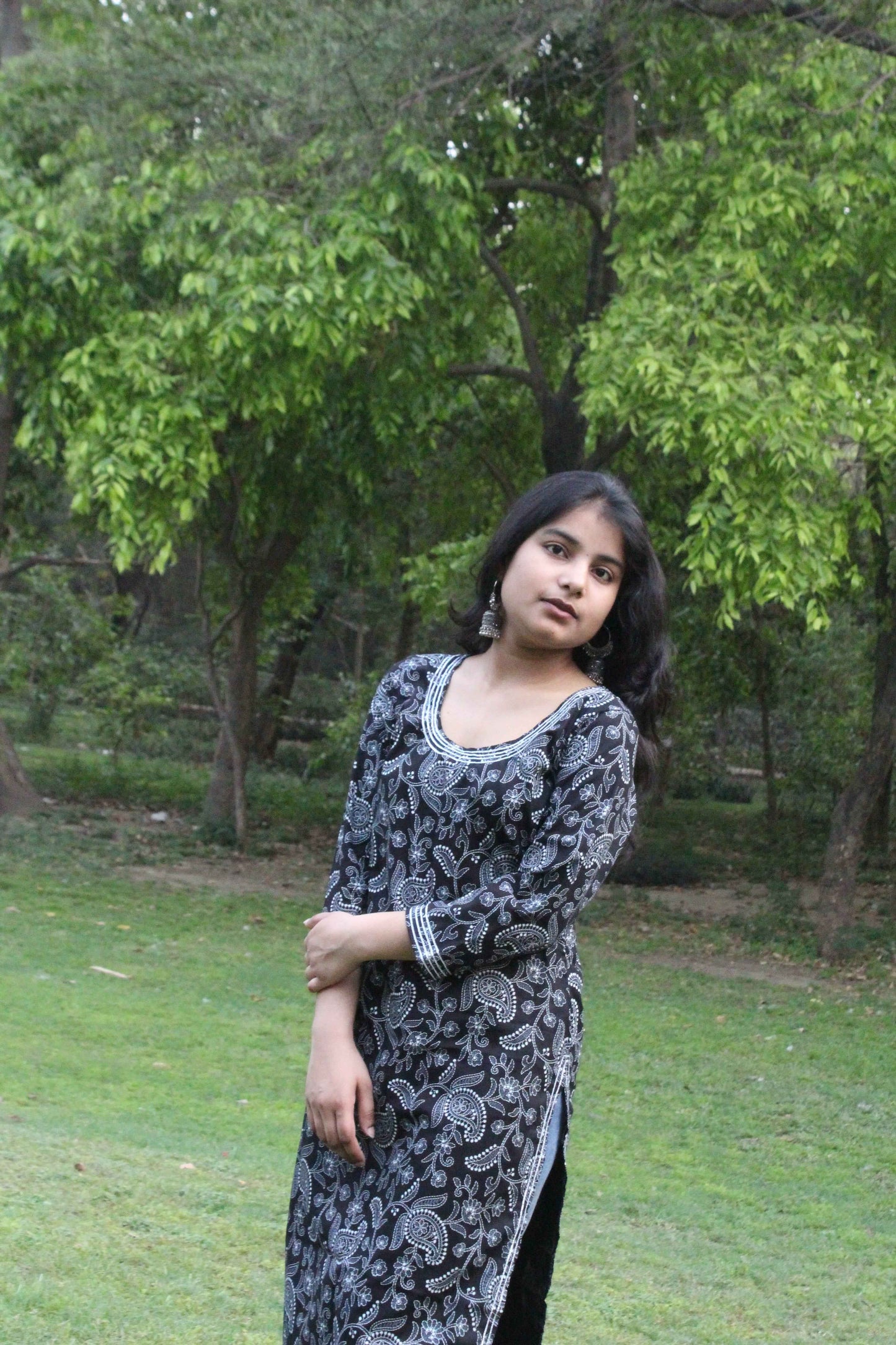 Midnight Paisley Cotton Kurti