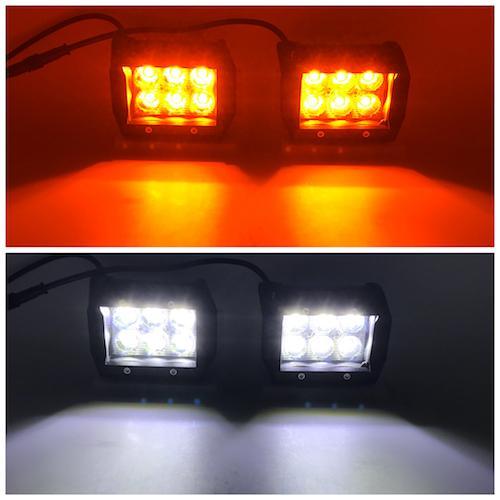1 Slim Dual Color Strobe Light Bar Sync 4 Packs 4" LED Pods-2