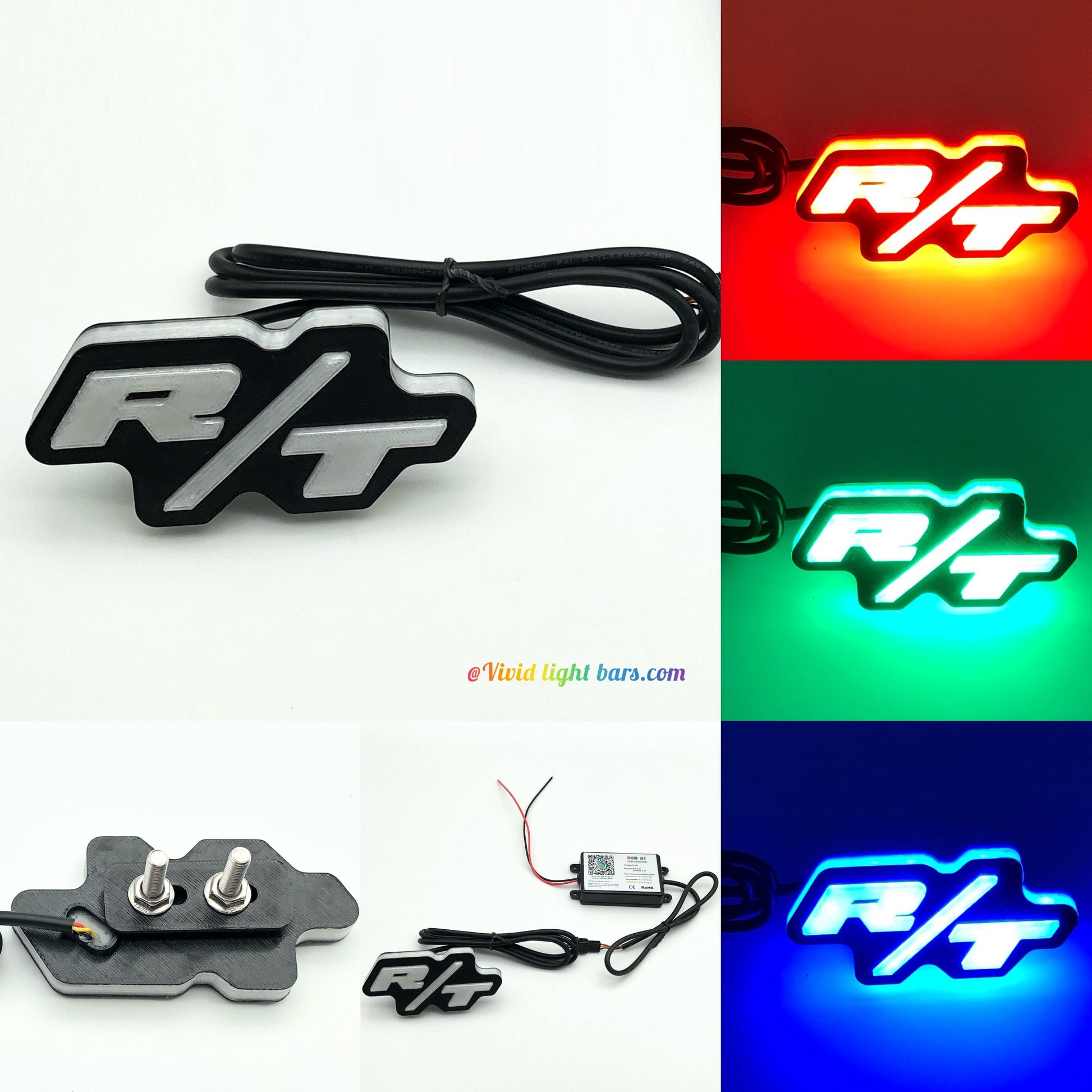 RT Logo LED dodge challenger rt badge Luminous RT emblem light-0