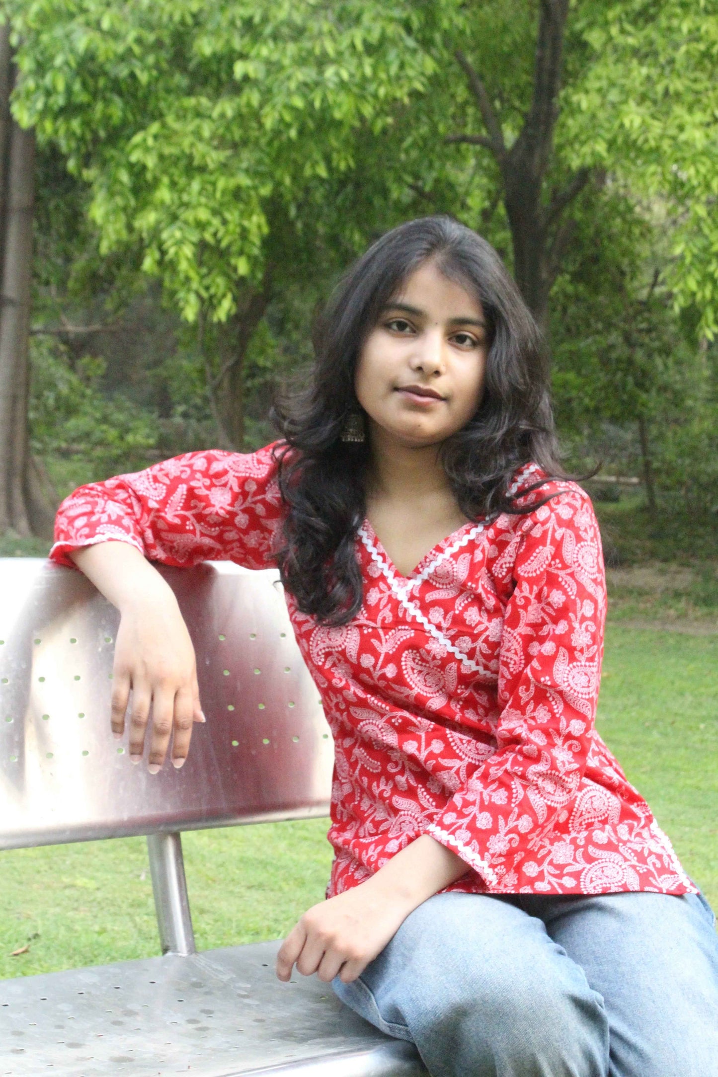 Scarlet Paisley Charm Kurti