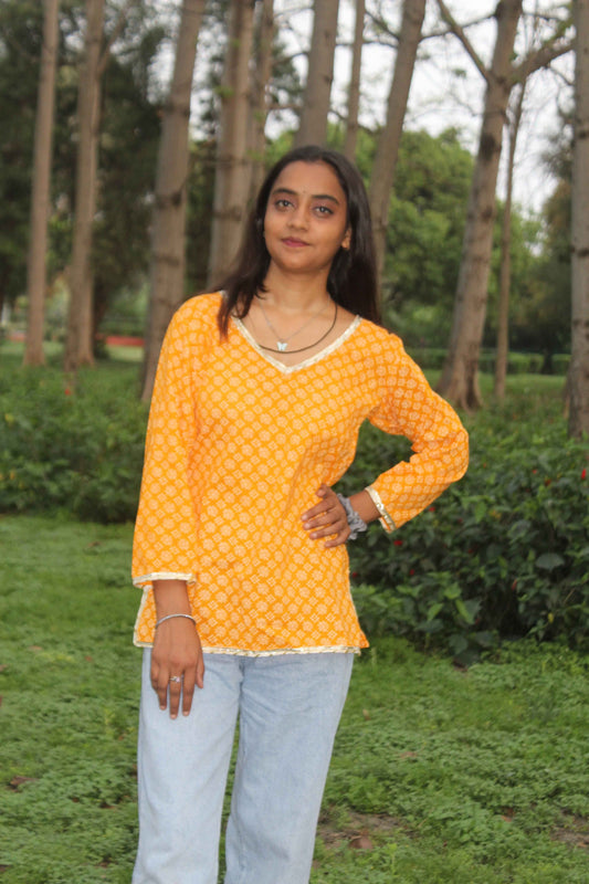 Yellow Dusk Cotton Kurti